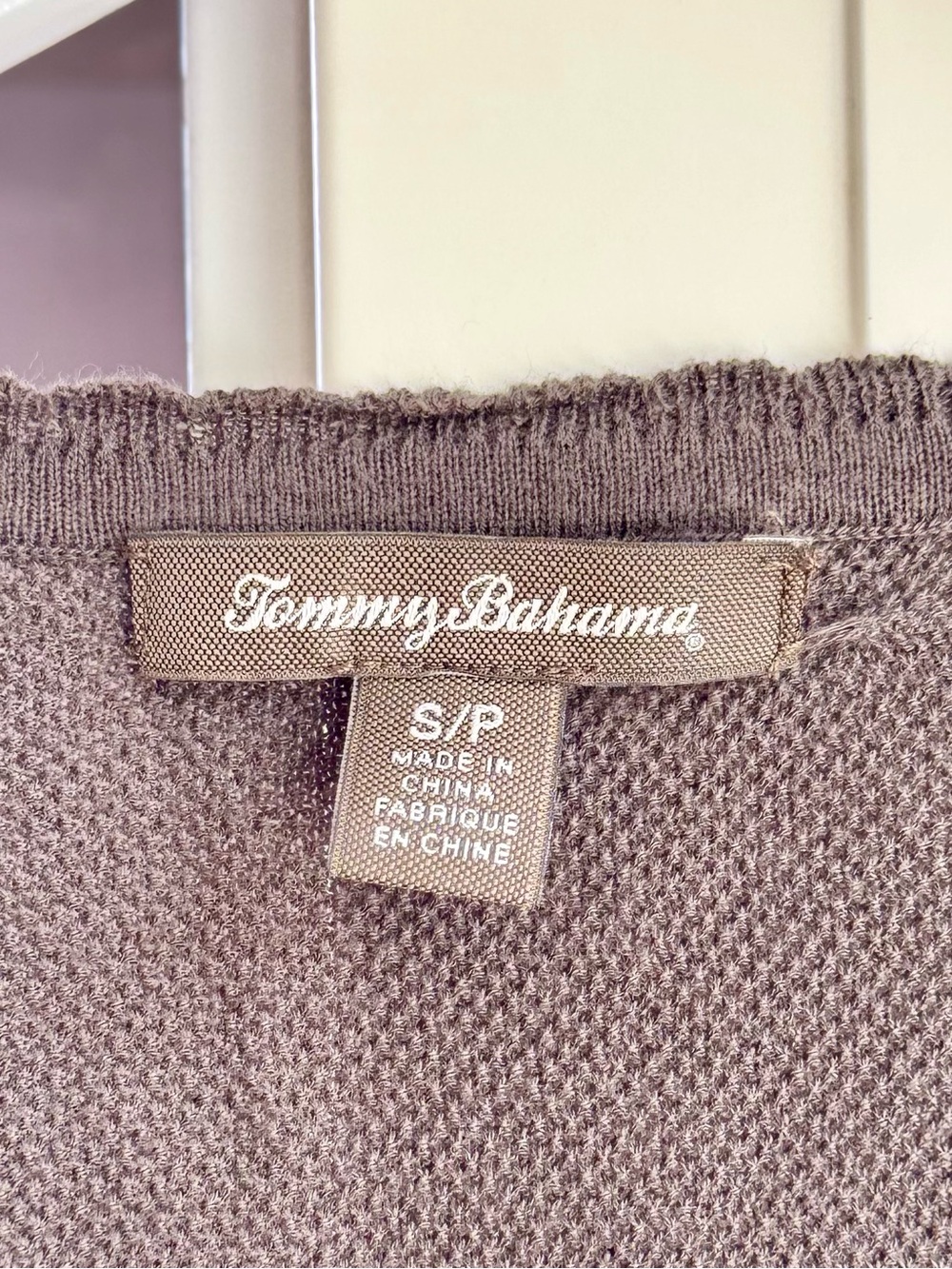 Tommy Bahama Textured Knit Cardigan Taupe Gray 3/4 Sleeve Coastal Size - Picture 7 of 10